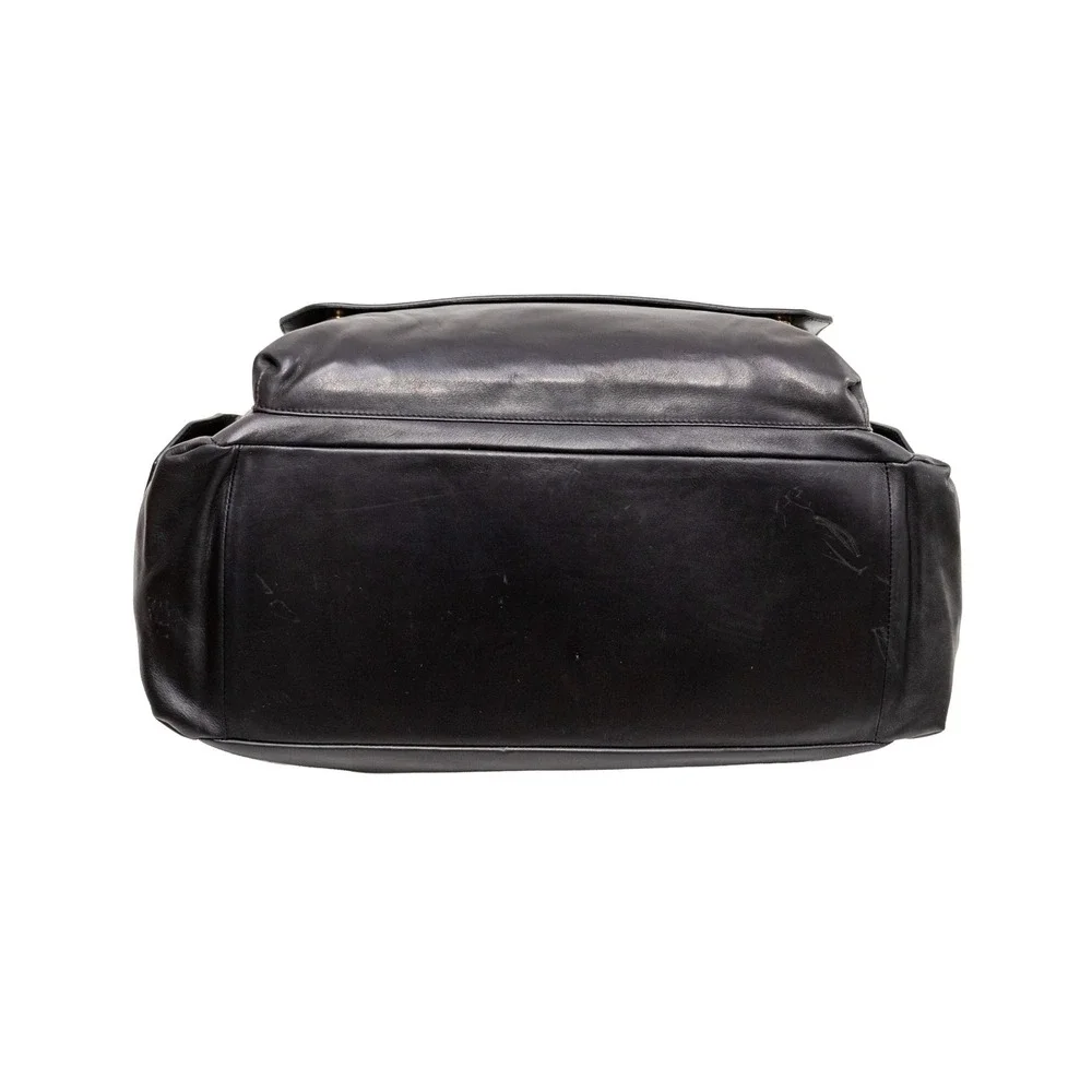 Vntg 1990s Bottega Veneta Dark Brown Leather Multi Pocket Messenger Shoulder Bag